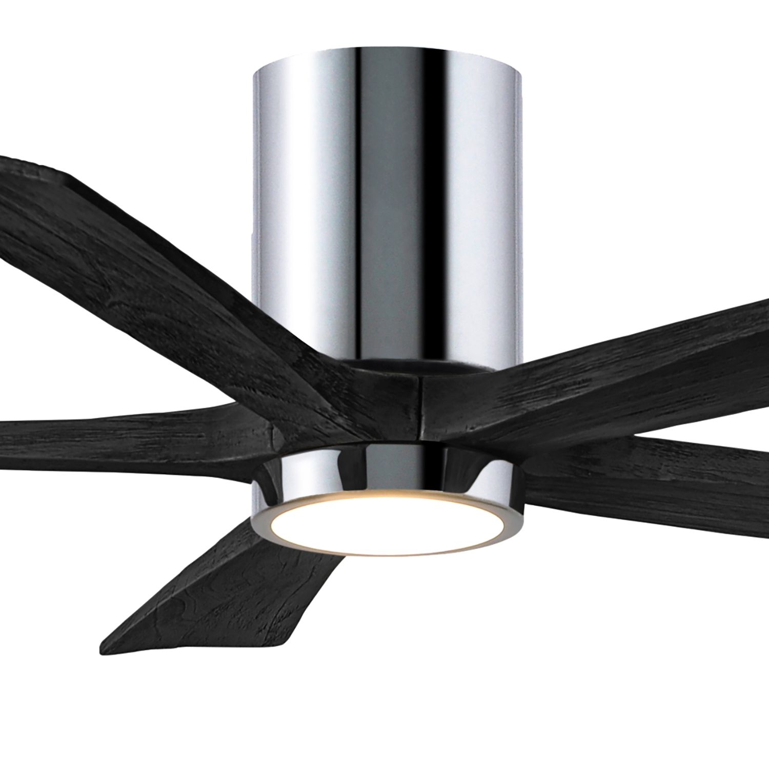 Image 3 52" Irene-5HLK LED Damp Polished Chrome Black Ceiling Fan with Remote more views