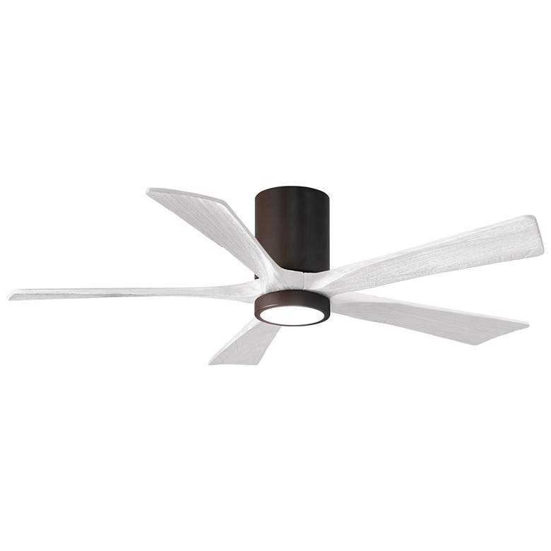 Image 1 52" Irene-5HLK LED Damp Textured Bronze White Ceiling Fan with Remote