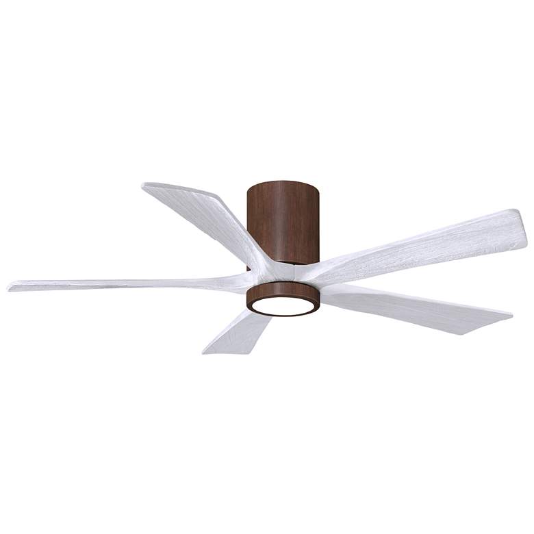 Image 1 52" Irene-5HLK LED Damp Walnut and Matte White Ceiling Fan with Remote