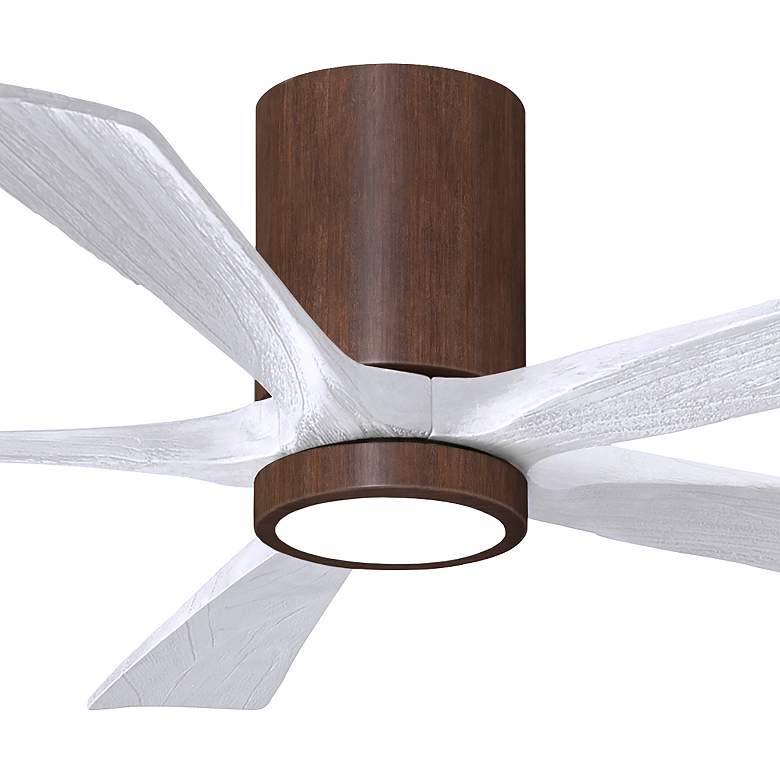 Image 2 52" Irene-5HLK LED Damp Walnut and Matte White Ceiling Fan with Remote more views