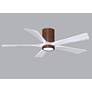 52" Irene-5HLK LED Damp Walnut and Matte White Ceiling Fan with Remote