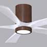 52" Irene-5HLK LED Damp Walnut and Matte White Ceiling Fan with Remote