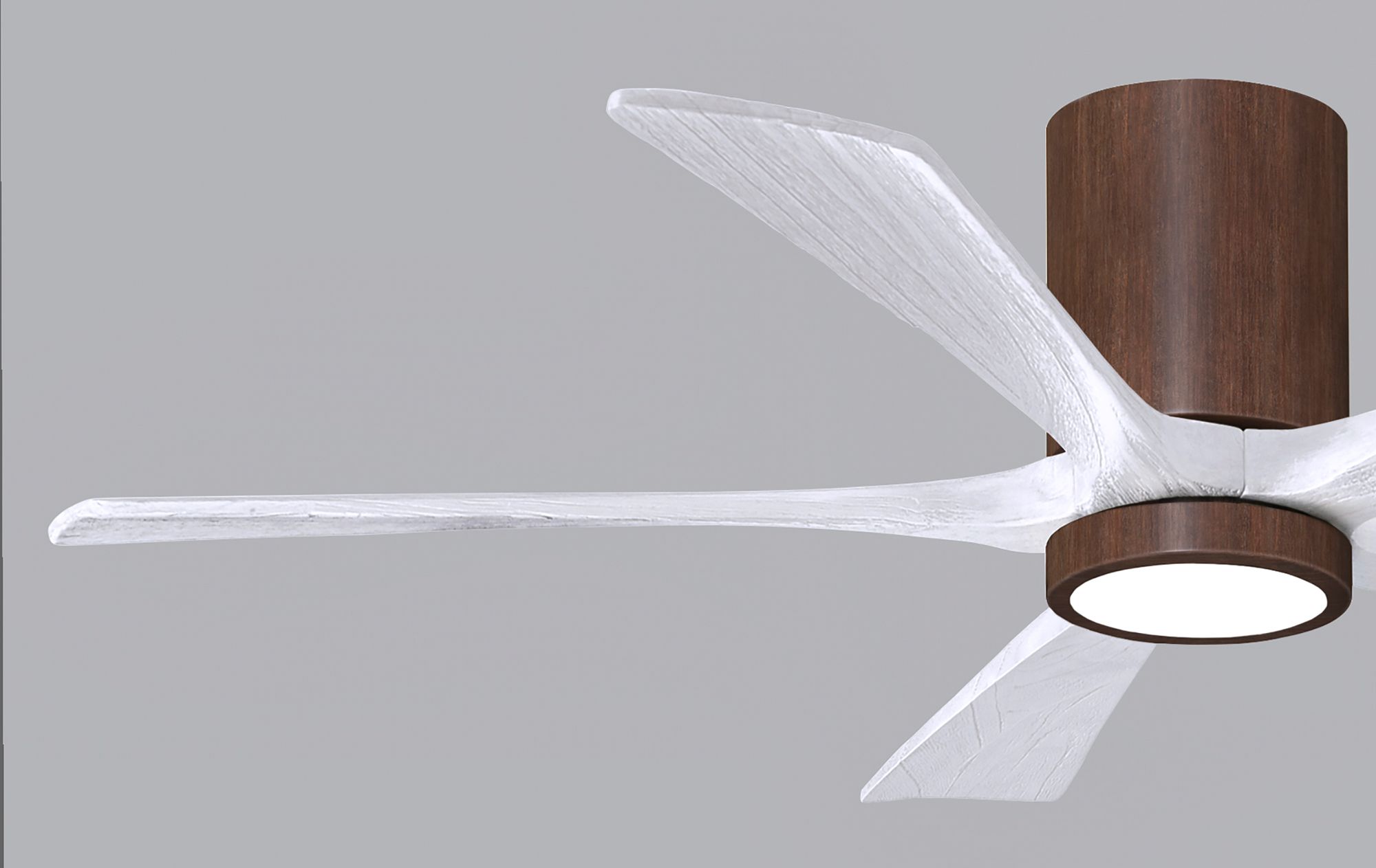 52" Irene-5HLK LED Damp Walnut and Matte White Ceiling Fan with Remote