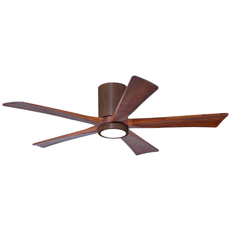 Image 1 52" Irene-5HLK LED Damp Walnut Finish Hugger Ceiling Fan with Remote