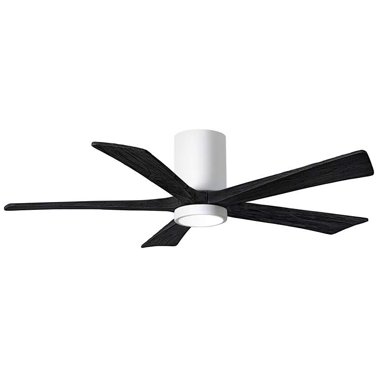 Image 1 52 inch Irene-5HLK LED Damp White Matte Black Ceiling Fan with Remote