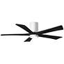 52" Irene-5HLK LED Damp White Matte Black Ceiling Fan with Remote