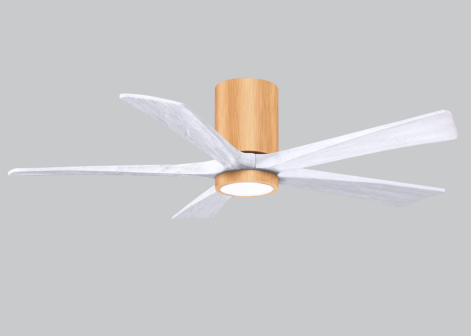 52" Irene-5HLK Light Maple and Matte White Ceiling Fan
