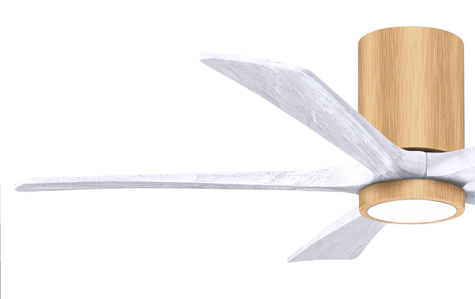 52" Irene-5HLK Light Maple and Matte White Ceiling Fan