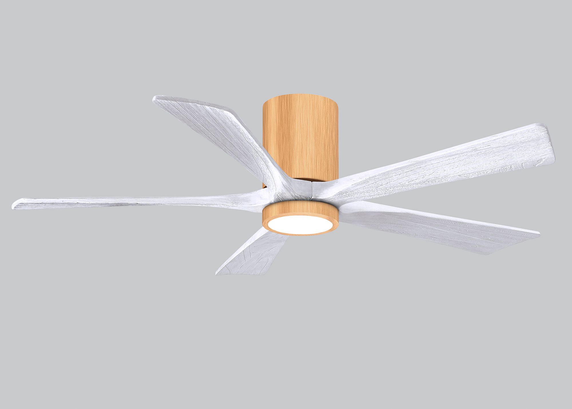 52" Irene-5HLK Light Maple and Matte White Ceiling Fan