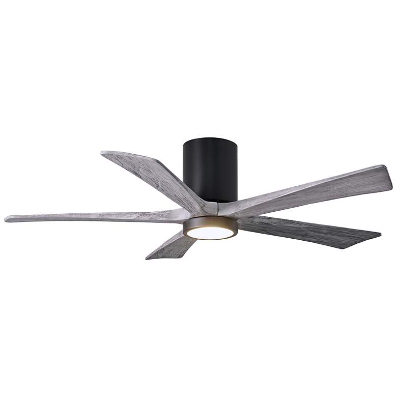 Image 1 52" Irene-5HLK Matte Black and Barn Wood LED Ceiling Fan