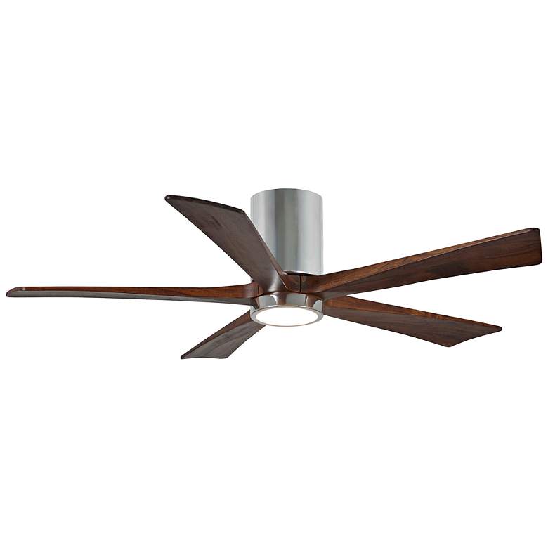 Image 1 52" Irene-5HLK Polished Chrome and Walnut LED Ceiling Fan