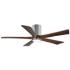 52" Irene-5HLK Polished Chrome and Walnut LED Ceiling Fan