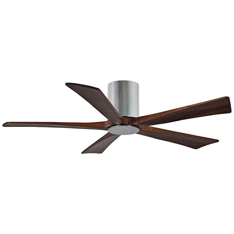 Image 3 52" Irene-5HLK Polished Chrome and Walnut LED Ceiling Fan more views