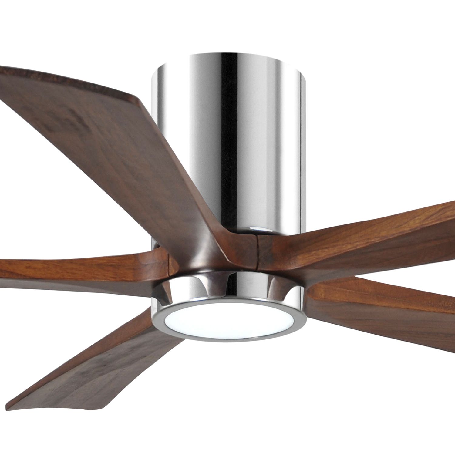 Image 5 52" Irene-5HLK Polished Chrome and Walnut LED Ceiling Fan more views
