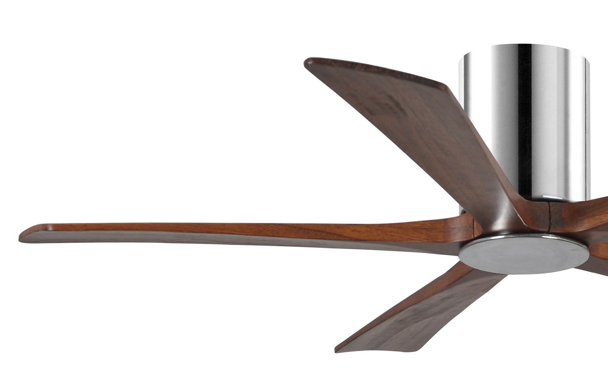 52" Irene-5HLK Polished Chrome and Walnut LED Ceiling Fan