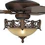52" Journey Bronze Acanthus Scavo Glass LED Ceiling Fan with Remote
