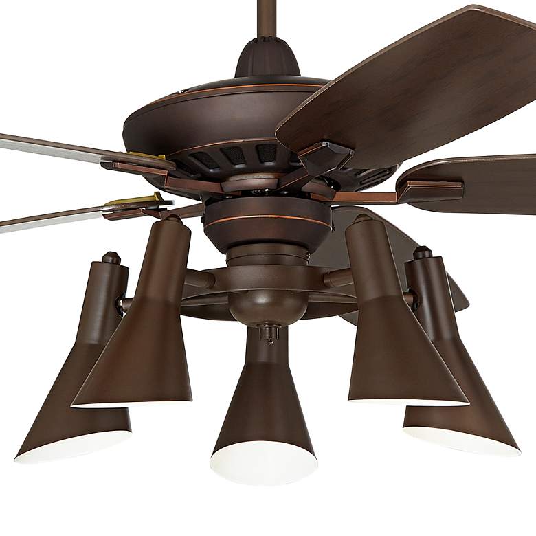Image 3 52 inch Journey Bronze Modern Retro 5-Light LED Ceiling Fan with Remote more views