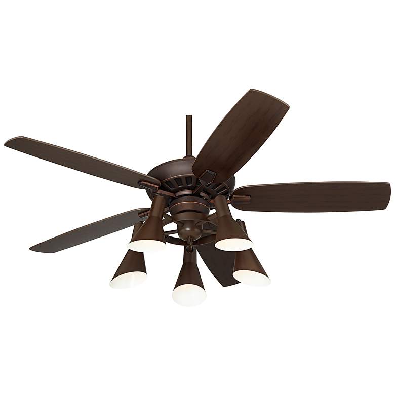 Image 5 52" Journey Bronze Modern Retro 5-Light LED Ceiling Fan with Remote more views