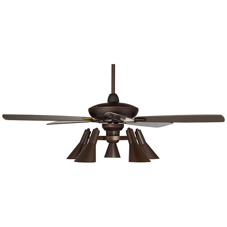 Image 6 52" Journey Bronze Modern Retro 5-Light LED Ceiling Fan with Remote more views