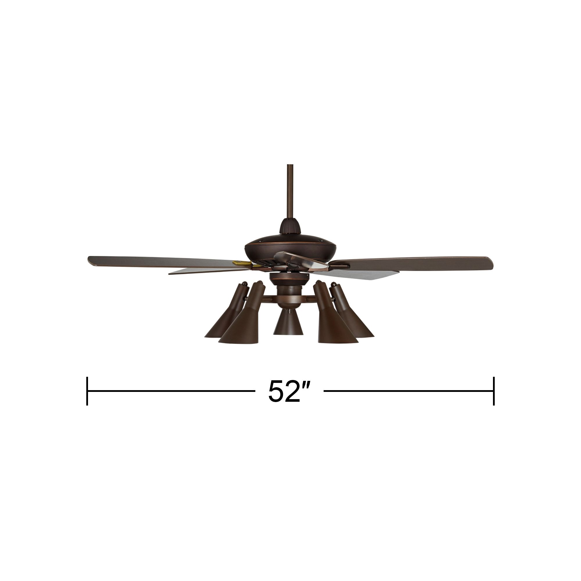 52" Journey Bronze Modern Retro 5-Light LED Ceiling Fan with Remote
