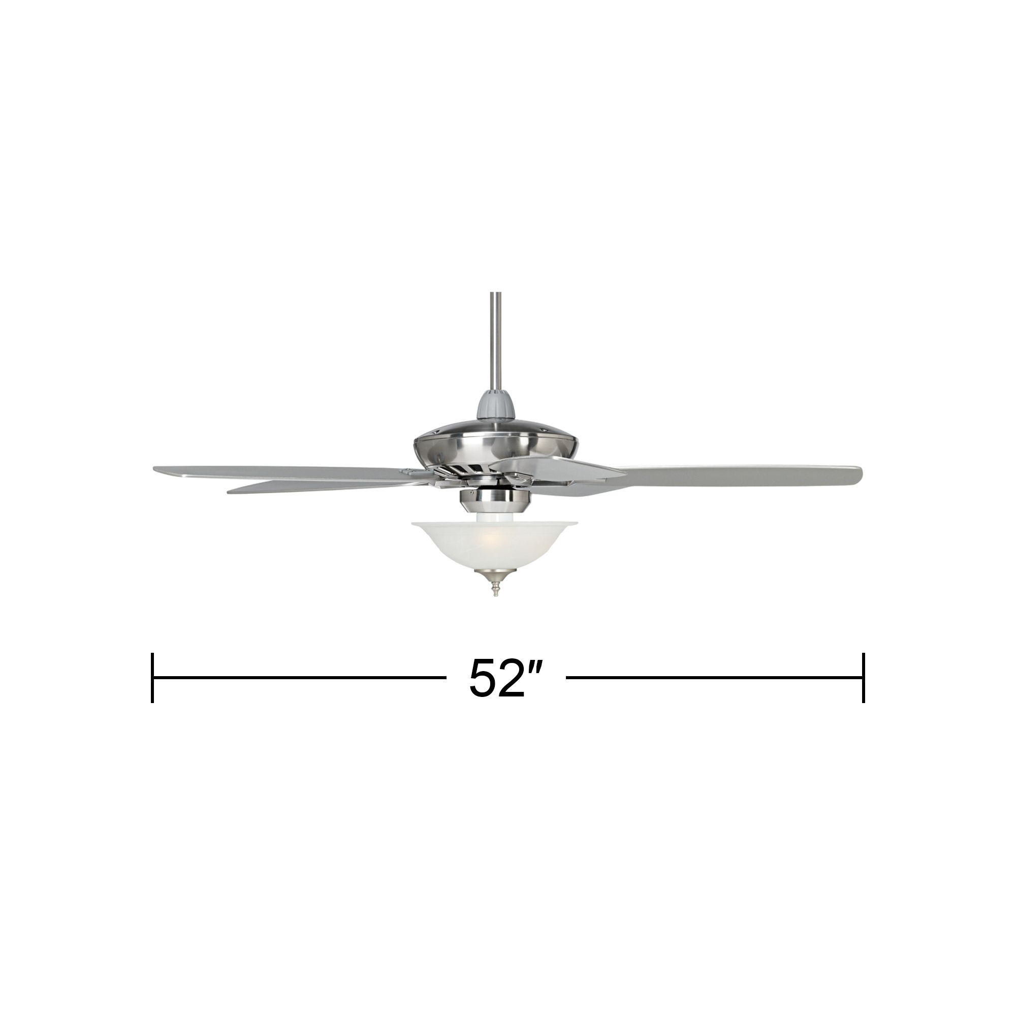 52" Journey Brushed Nickel Alabaster Glass LED Ceiling Fan with Remote