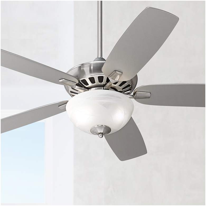 Image 1 52" Journey Brushed Nickel Alabaster Glass LED Ceiling Fan