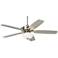 52" Journey Brushed Nickel White Glass Bowl LED Ceiling Fan