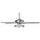 52" Journey Nickel and Marbleized Glass LED Ceiling Fan with Remote