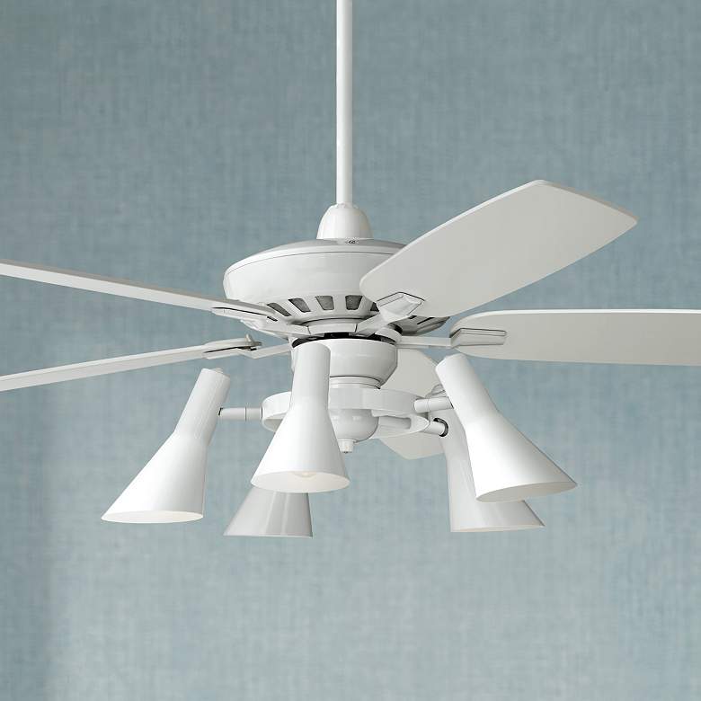 Image 1 52 inch Journey White Ceiling Fan with 5-Light Kit