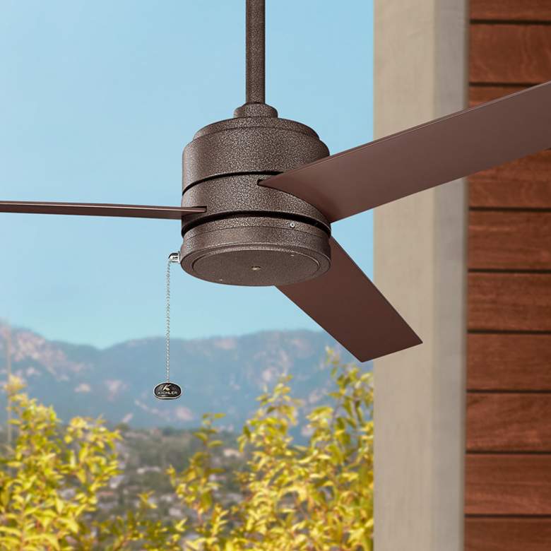Image 1 52 inch Kichler Arkwet Climates Copper Wet Rated Pull Chain Ceiling Fan