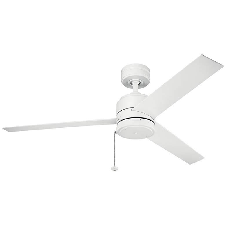 Image 2 52 inch Kichler Arkwet Climates Matte White Ceiling Fan with Pull Chain