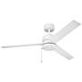 52" Kichler Arkwet Climates Matte White Ceiling Fan with Pull Chain