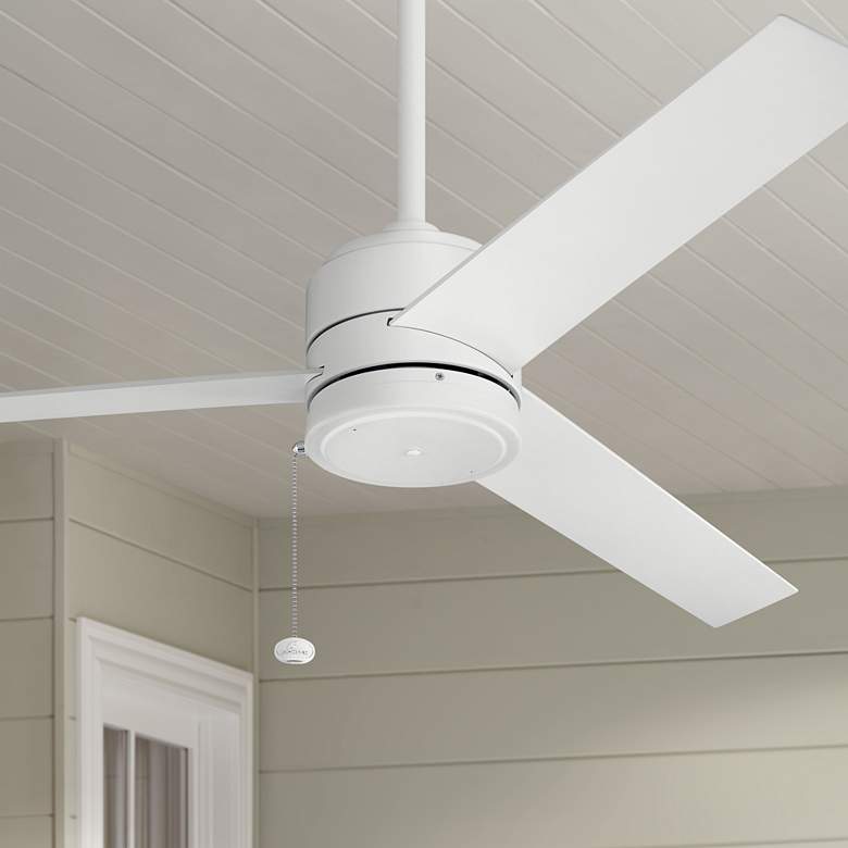 Image 1 52" Kichler Arkwet Climates Matte White Ceiling Fan with Pull Chain