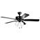 52" Kichler Basics Pro Black Clear Glass LED Ceiling Fan