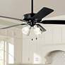 52" Kichler Basics Pro Black Clear Glass LED Ceiling Fan