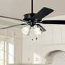 1_52" Kichler Basics Pro Black Clear Glass LED Ceiling Fan