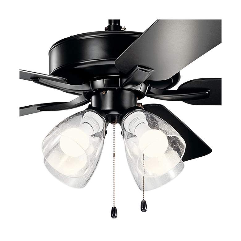 Image 3 52" Kichler Basics Pro Black Clear Glass LED Ceiling Fan more views