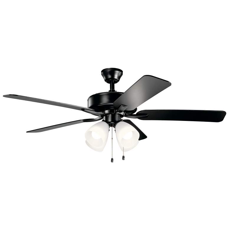 Image 2 52 inch Kichler Basics Pro Black Opal Glass LED Ceiling Fan