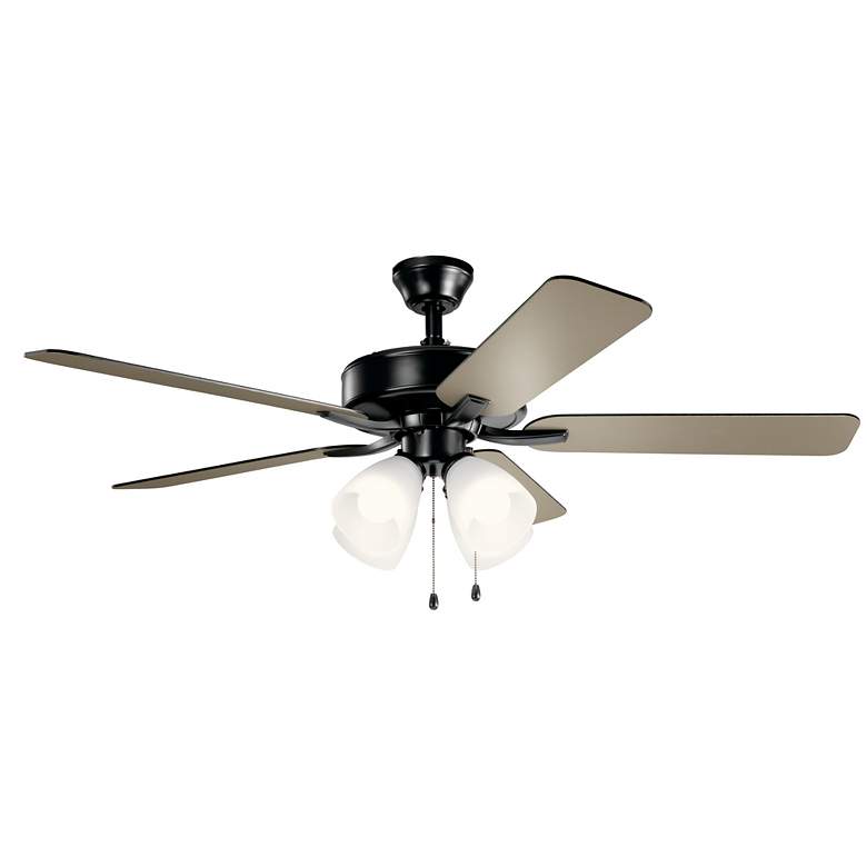 Image 3 52" Kichler Basics Pro Black Opal Glass LED Ceiling Fan more views