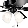 52" Kichler Basics Pro Black Opal Glass LED Ceiling Fan