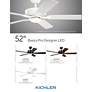 3_52" Kichler Basics Pro Designer White LED Ceiling Fan more views