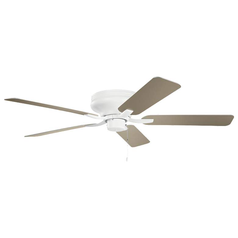 Image 1 52 inch Kichler Basics Pro Legacy White Finish Ceiling Fan with Pull Chain