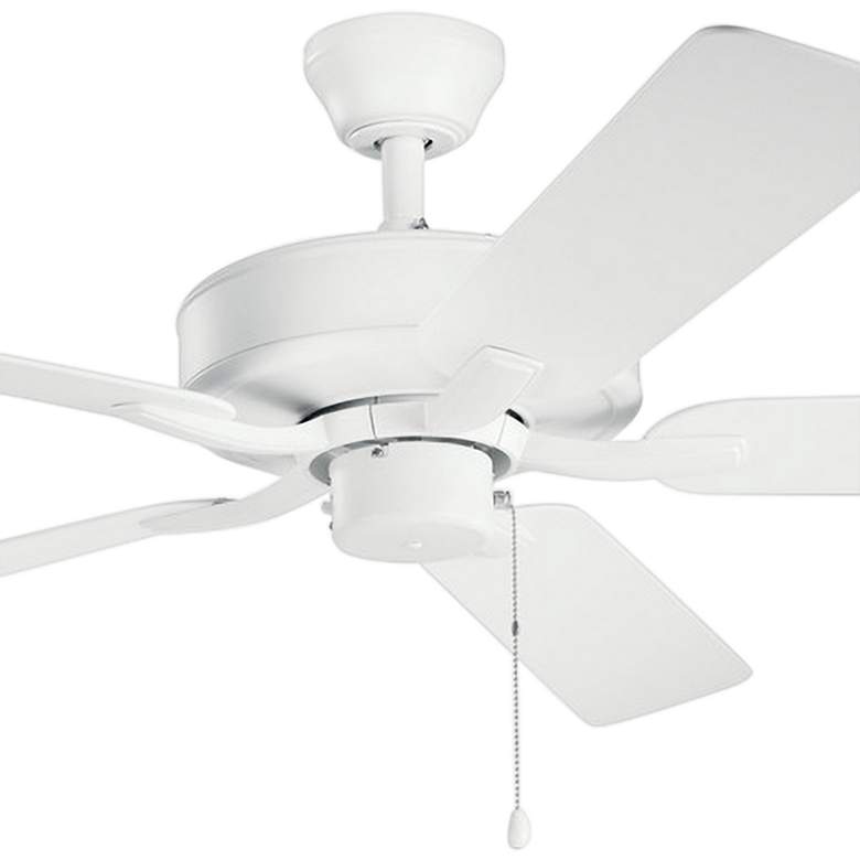 Image 2 52 inch Kichler Basics Pro Matte White Damp Rated Pull Chain Ceiling Fan more views