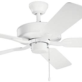 Image2 of 52" Kichler Basics Pro Matte White Damp Rated Pull Chain Ceiling Fan more views