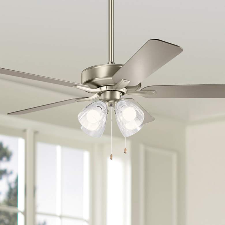 Image 1 52" Kichler Basics Pro Premier Brushed Nickel Pull Chain Ceiling Fan