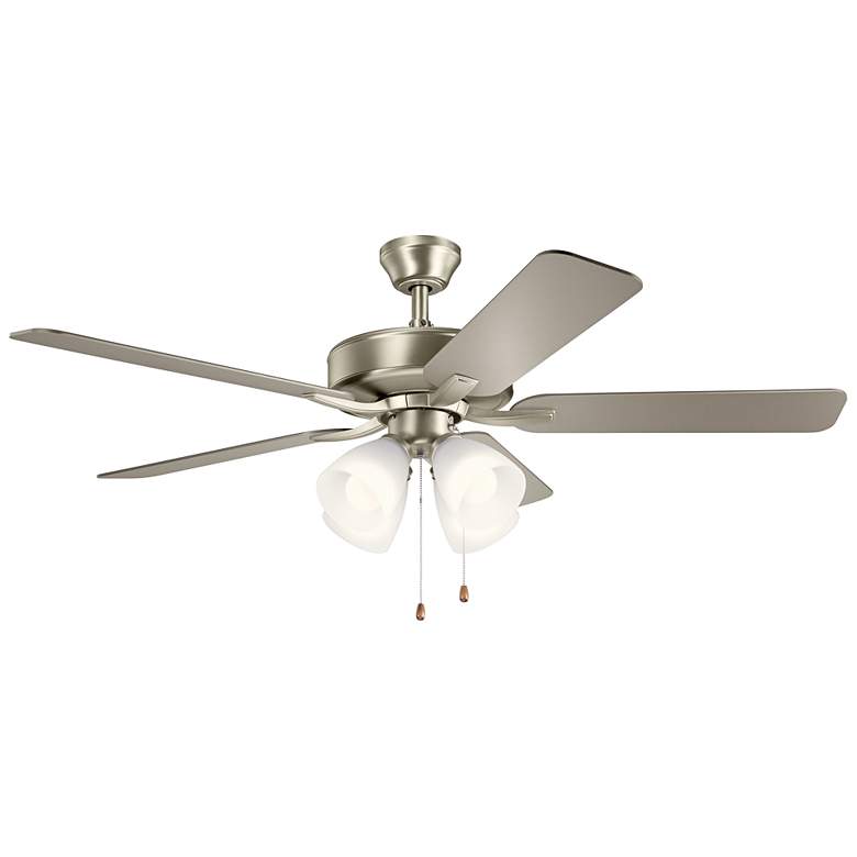 Image 4 52" Kichler Basics Pro Premier Brushed Nickel Pull Chain Ceiling Fan more views
