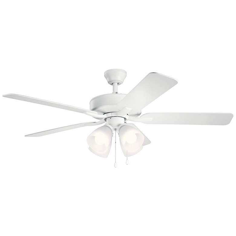 Image 1 52" Kichler Basics Pro Premier Matte White LED Ceiling Fan
