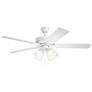 52" Kichler Basics Pro Premier Matte White LED Ceiling Fan