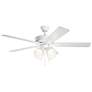 52" Kichler Basics Pro Premier Matte White Pull Chain Ceiling Fan
