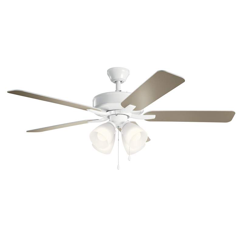 Image 2 52" Kichler Basics Pro Premier Matte White Pull Chain Ceiling Fan more views